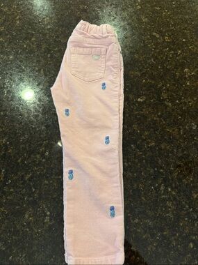 Vineyard Vines Pink Corduroy Joggers with Blue Pineapple Embroidery